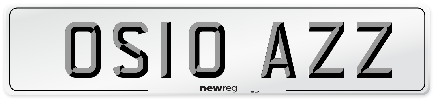 OS10 AZZ Number Plate from New Reg